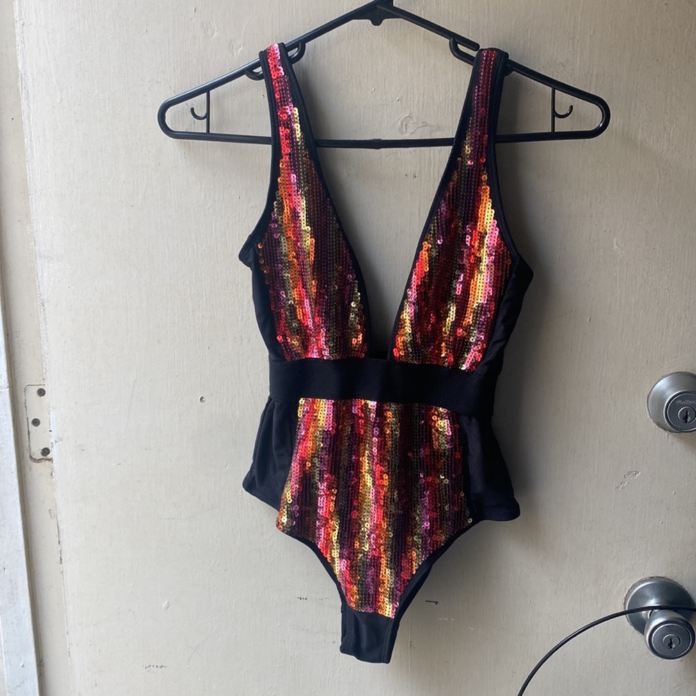 ASOS Premium Firework Sequin Embellished Swimsuit
